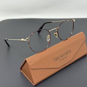 Trussardi Eyeglasses VTR 247 0320  Round Tortoise Gold Frame Only VTR247